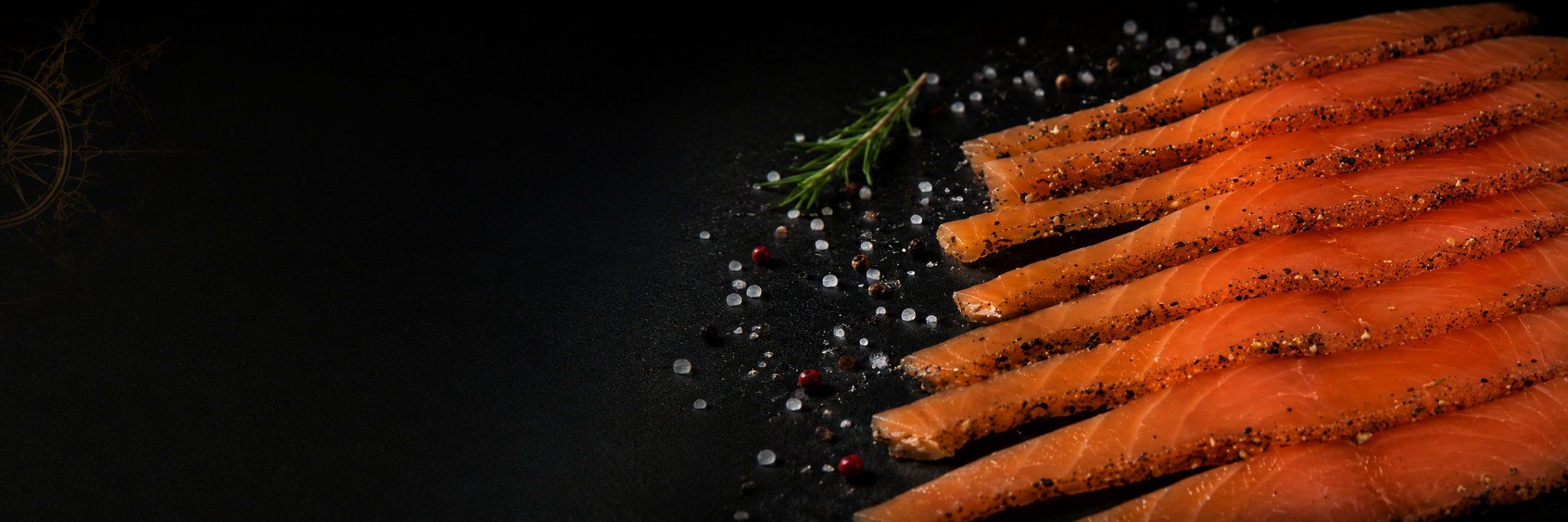 Eminces de saumon gravlax aux cinq baies